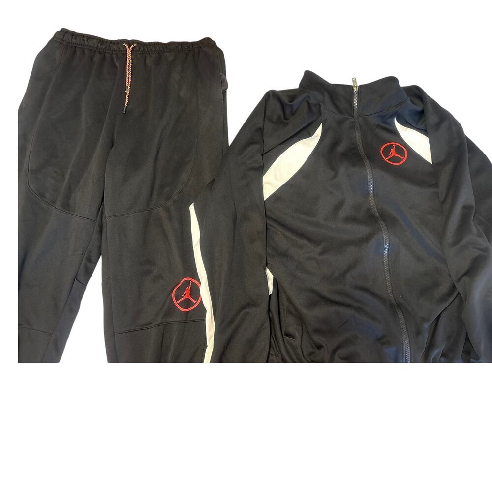 Jordan Men's Track Jacket and Pants Set Black White, Size xl